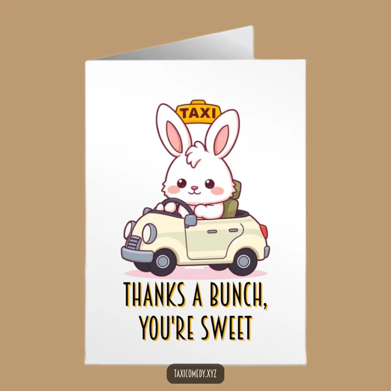 Free Printable Bunny Taxi Thank You Card: Grateful Nod Downloadable Gift