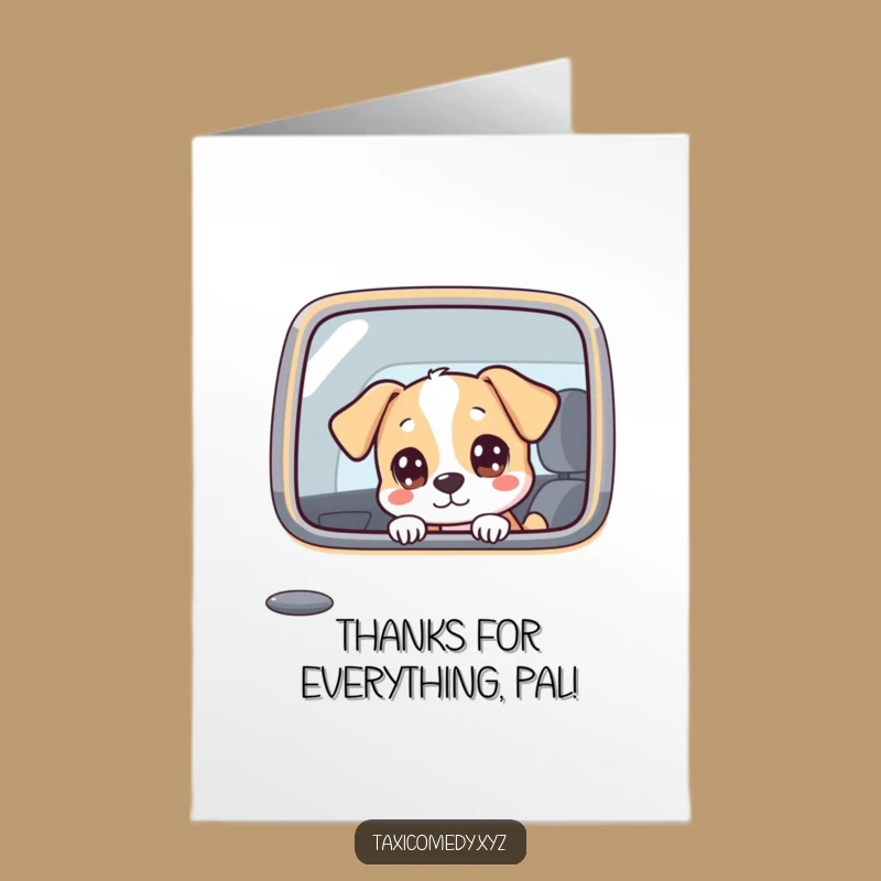 Free Printable Thank You Card: Dog's Taxi Journey, Sweet Downloadable Gift