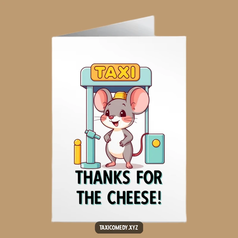 Free Printable Thank You Card: Mouse Taxi Stand, Sweet Downloadable Gift