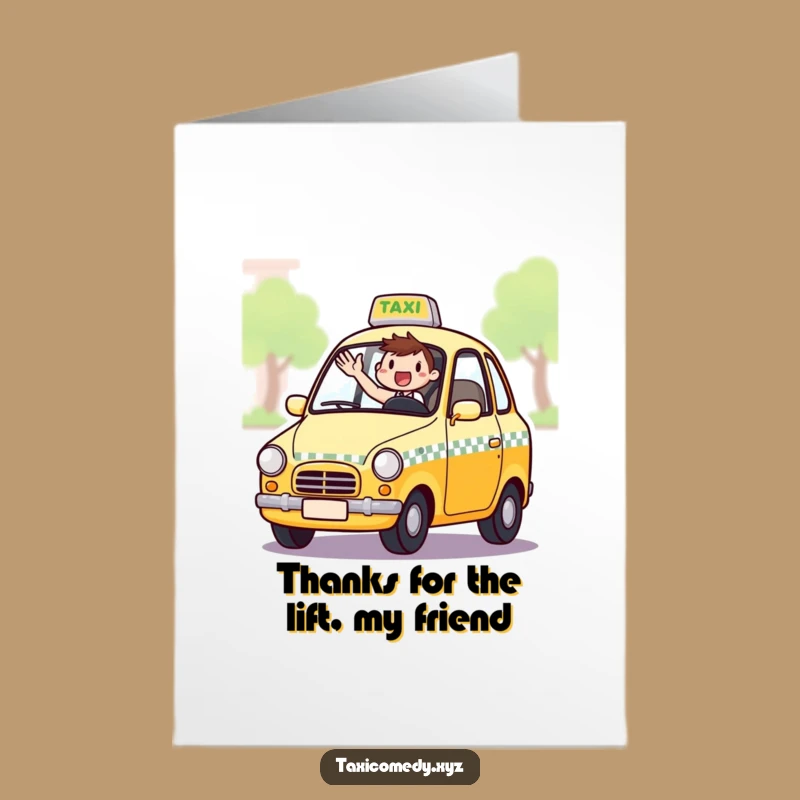 Free Printable Thank You Card: Friendly Taxi Driver - Funny Downloadable Gift