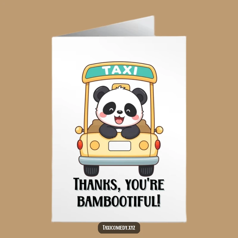 Free Printable Thank You Card: Panda Taxi Rider for a Sweet Downloadable Gift