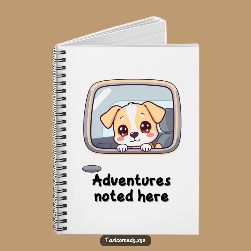 Funny Dog in Taxi Notebook - Humorous Journal for Curious Minds