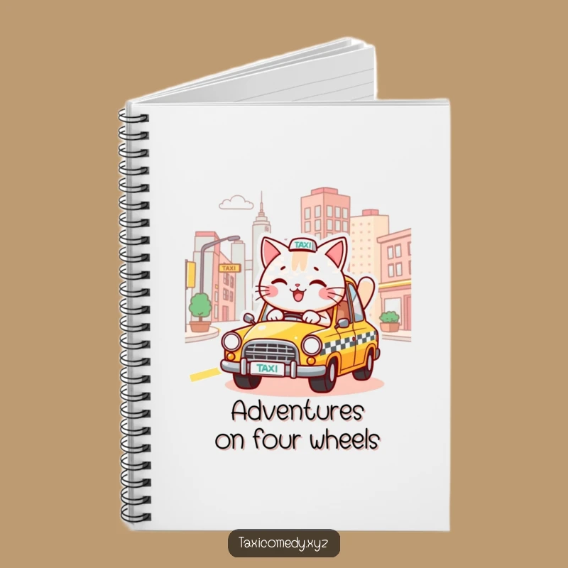 Funny Driving Cat Taxi Notebook - Humorous Journal for Fun Ideas