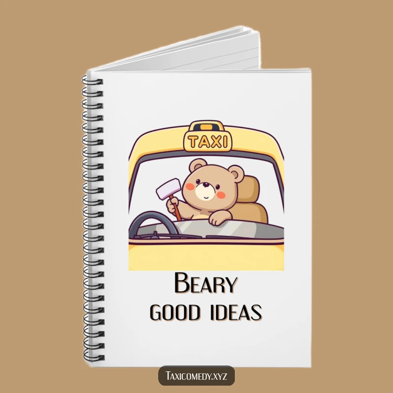 Funny Bear Taxi Notebook: Happy Polishing Journal, Humorous Gift Idea