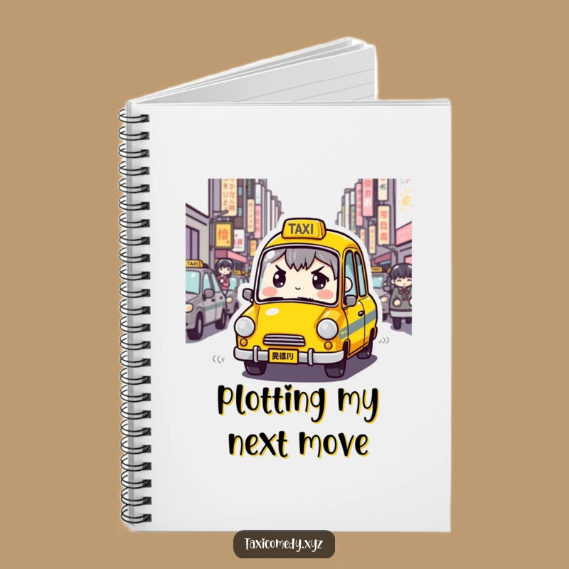Funny Determined Taxi Notebook: Cab Navigating Streets, Humorous City Journal Gift