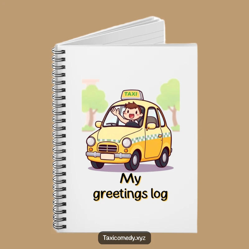 Funny Excited Taxi Driver Notebook: Jot Down Greetings with Cheerful Flair