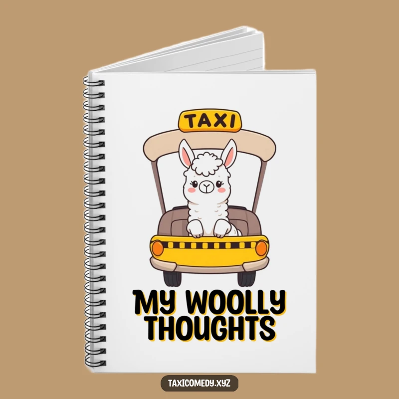 Funny Llama Taxi Notebook - Jot Down Adventures with Cheerful Alpaca, Perfect Gift for Travelers