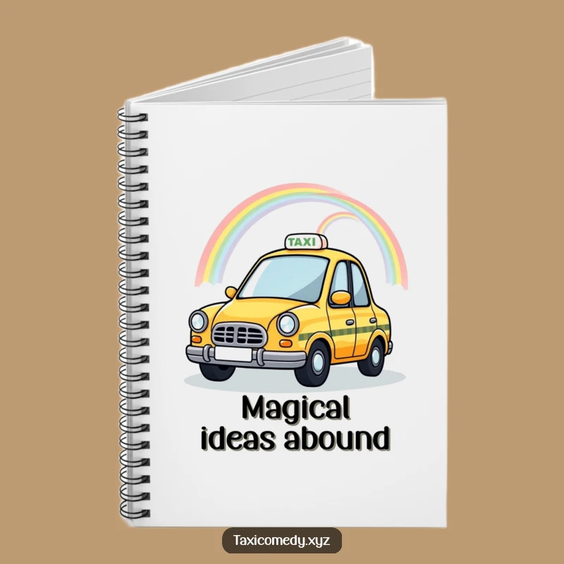 Funny Magical Taxi Notebook: Rainbow Cab, Humorous Whimsical Journal Gift