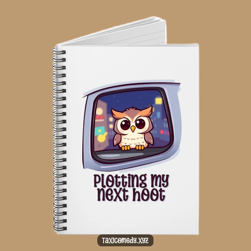 Funny Owl Taxi Notebook: Cheerful Notes on the Go, Perfect Diary Gift