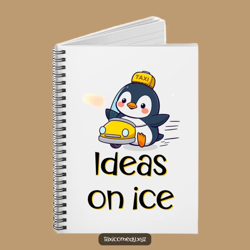 Funny Penguin Taxi Notebook: Delighted Speed Journal, Humorous Gift Idea
