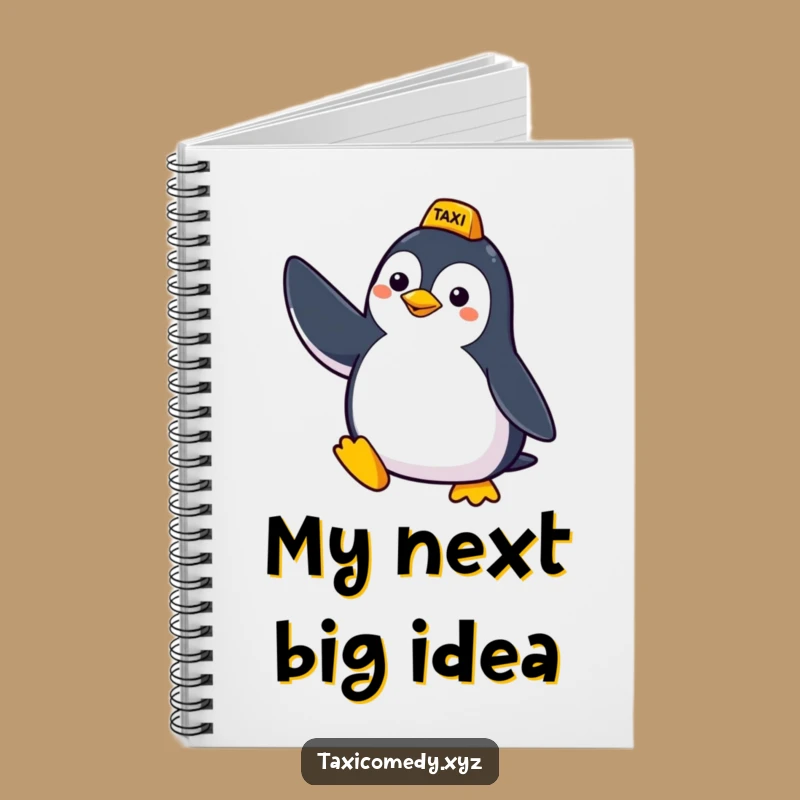 Funny Penguin Taxi Notes Notebook - Jot Down Ideas with Humorous Bird, Perfect Gift for Writers