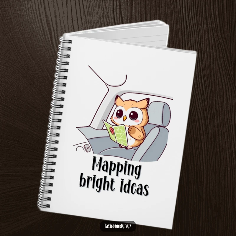 Funny Owl Navigator Notebook: A curious owl looking at a map, inspiring thoughtful planning and humorous note-taking.