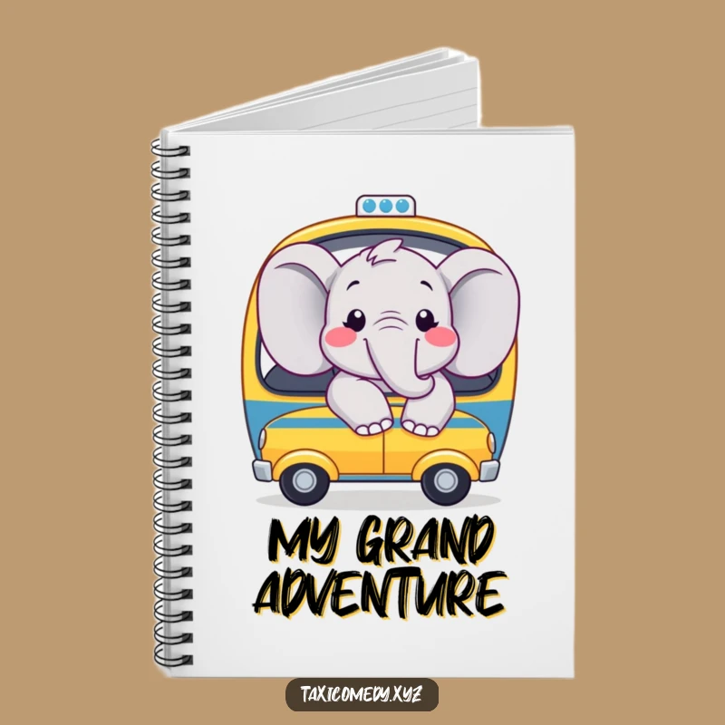 Funny Happy Elephant Taxi Notebook: Joyful Ride Journal for Notes & Smiles
