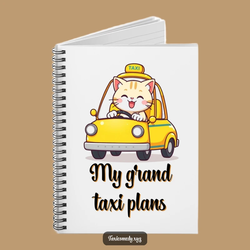 Funny Cat Ride Journal: Jot Down Ideas with a Happy Taxi Driver