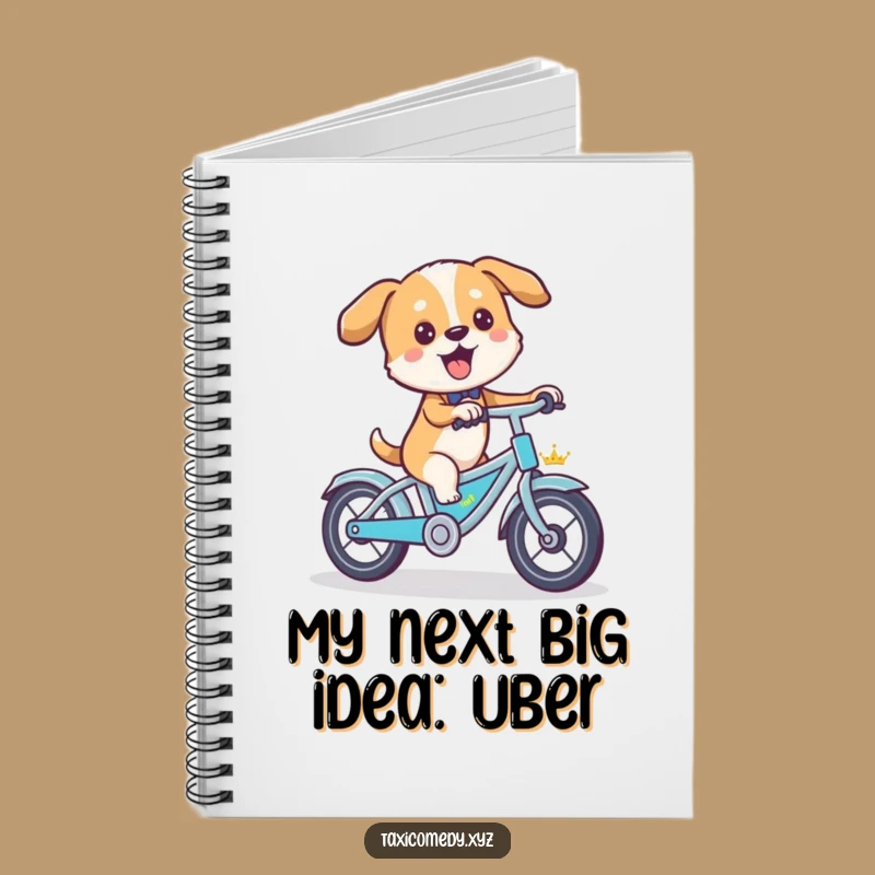 Funny Dog Taxi Driver Notebook - Journal Your Adventures with Canine Cyclist Humor