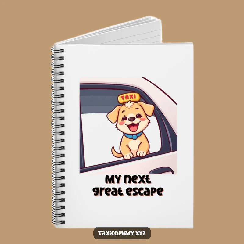 Funny Energetic Puppy Taxi Notebook: Jot Down Ideas with Hilarious Dog Art