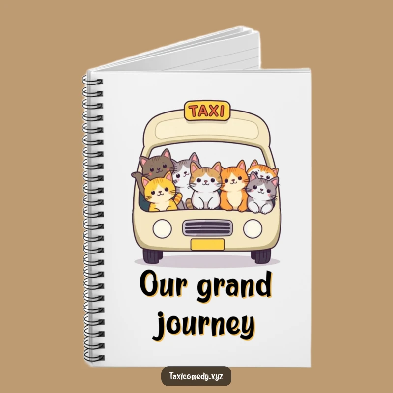 Funny Cat Taxi Notebook: Packed Feline Ride Journal for Notes