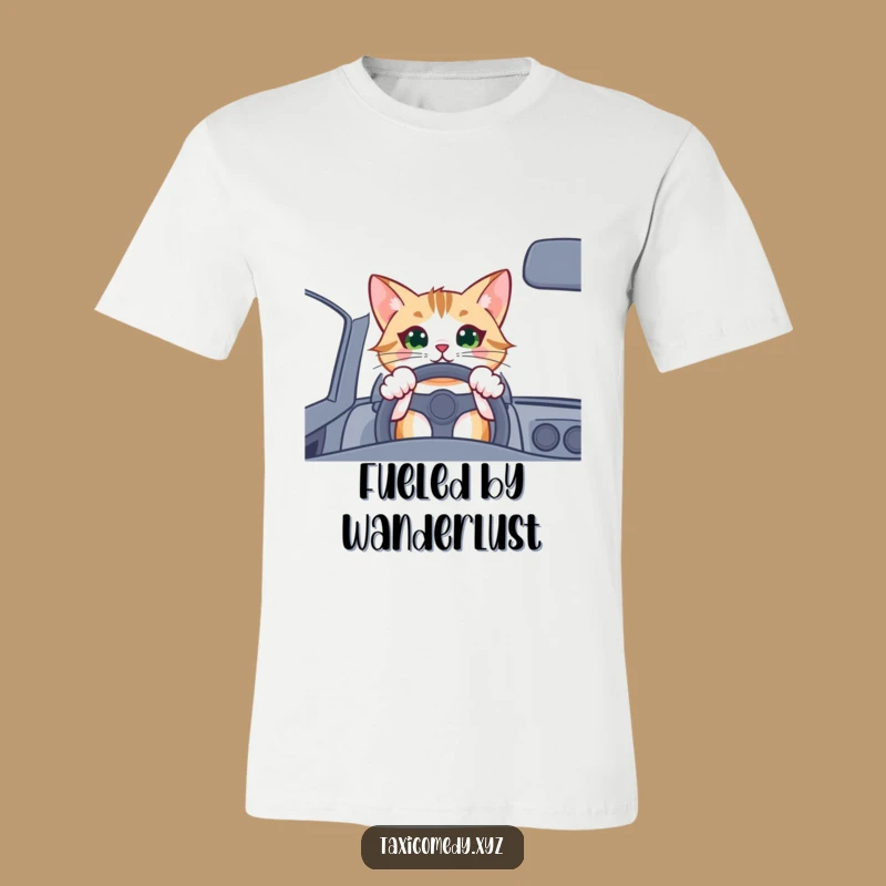 Excited Cat Driver T-Shirt: Funny Gift for Pet Car Enthusiasts