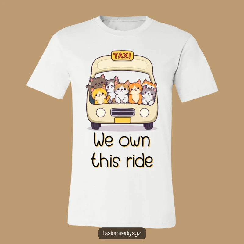 Funny Cat Taxi T-Shirt: Packed Feline Ride Tee Makes a Hilarious Gift