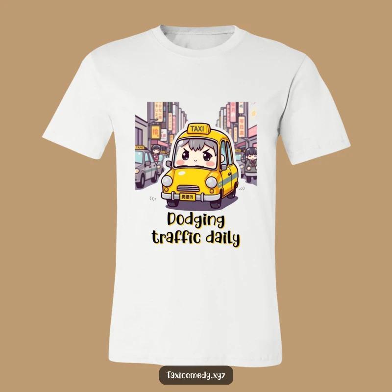 Funny Determined Taxi T-Shirt: Cab Navigating Streets, Hilarious City Driver Apparel Gift
