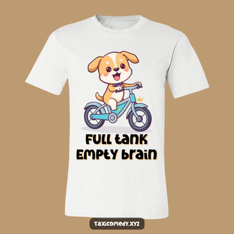 Funny Dog Taxi Driver T-Shirt - Hilarious Canine Cyclist Tee for Men and Women