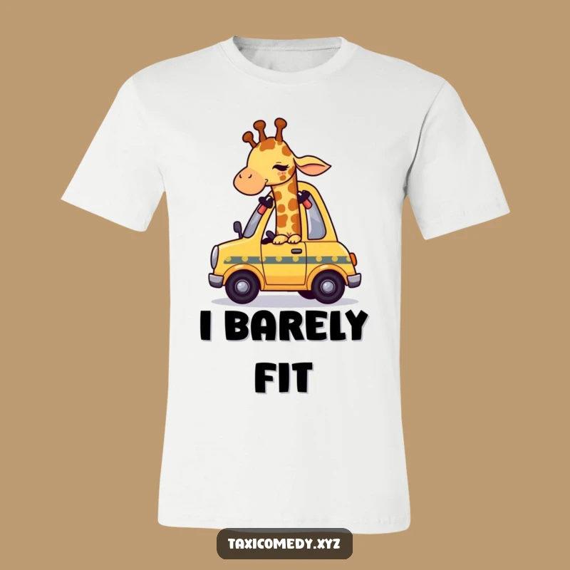 Funny Giraffe Taxi T-Shirt - Comedic Apparel for Stretchy Personalities