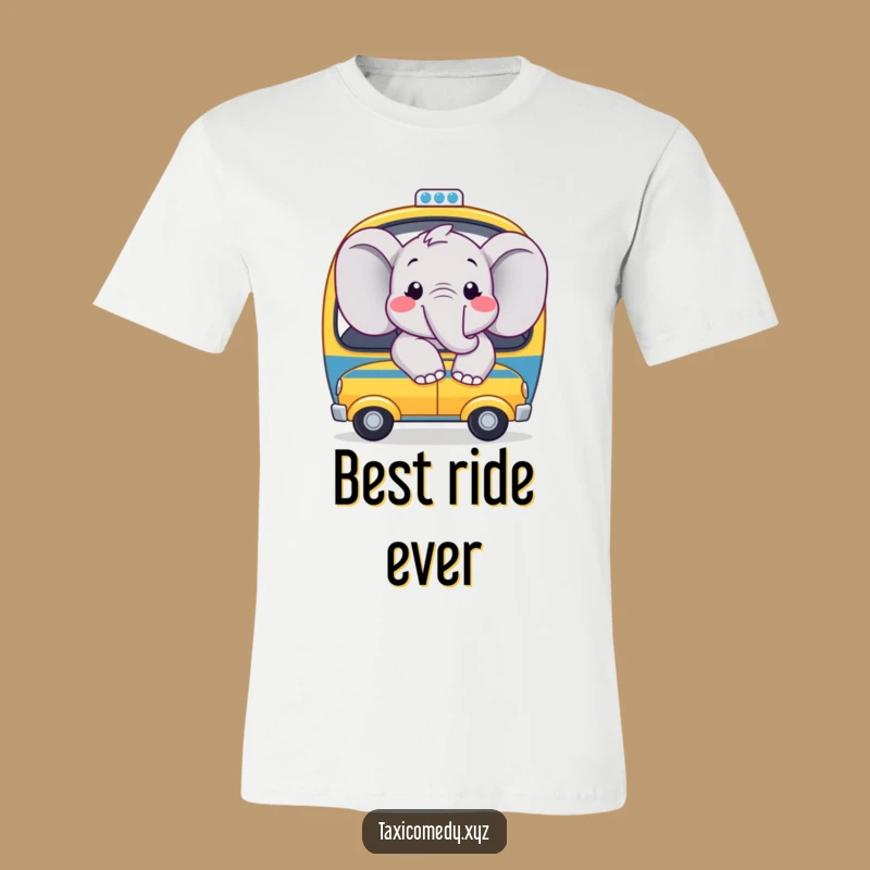 Funny Happy Elephant Taxi T-Shirt: Joyful Journey Tee for Animal Lovers