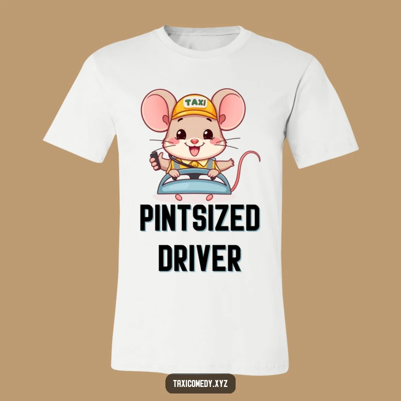 Funny Happy Mouse Taxi Tee: Wear Your Cheerful Commute Style