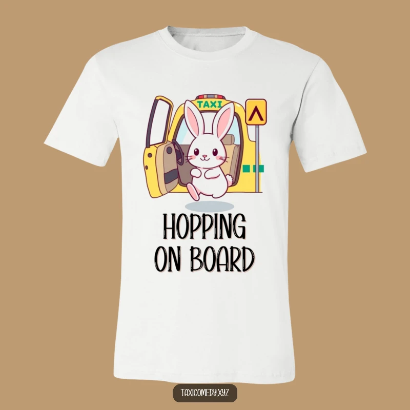 Funny Rabbit Taxi T-Shirt: Wear Your Enthusiasm with Humorous Style
