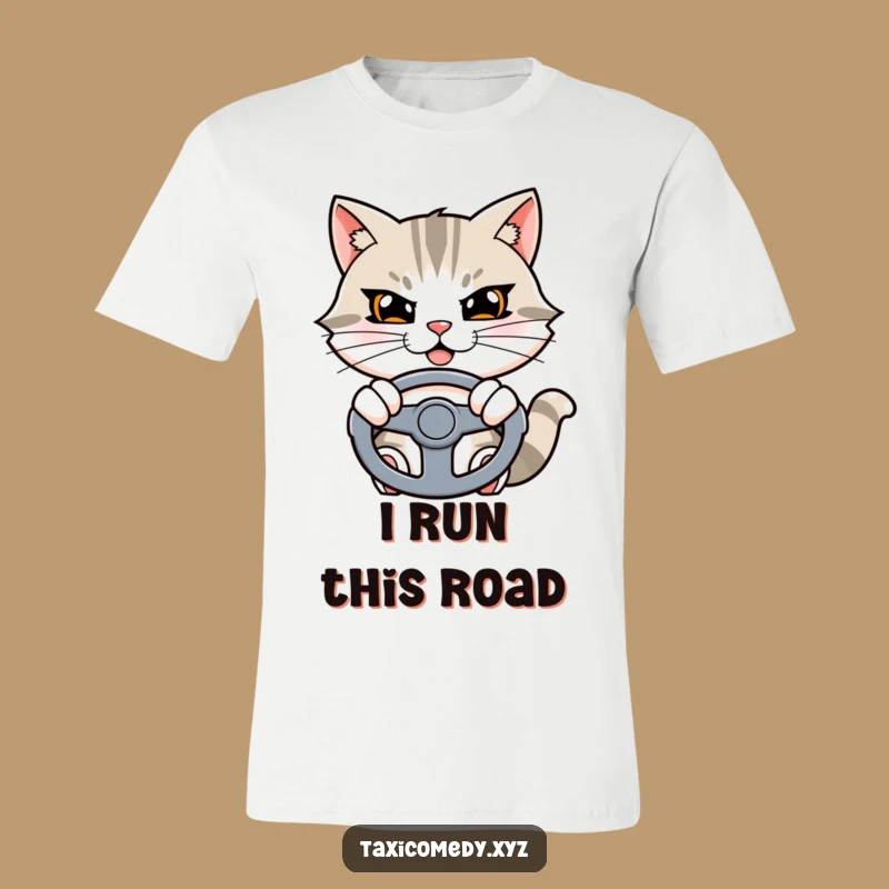 Funny Cat T-Shirt: Determined Driver, Meow-velous Funny Gift