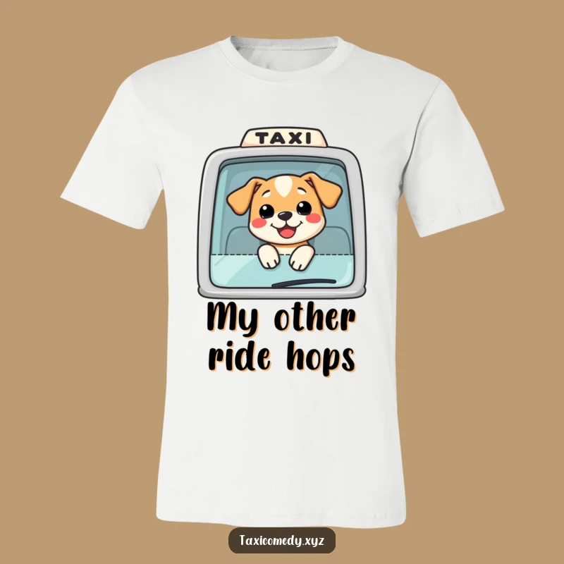 Funny Dog Taxi T-Shirt: Smiling Pup Head Out Window Tee, Hilarious!