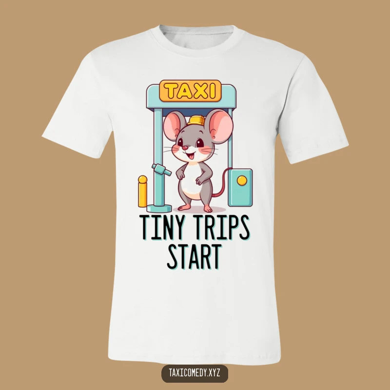 Funny Mouse Taxi Stand T-Shirt - Comedic Critter Tee for Cheerful Souls