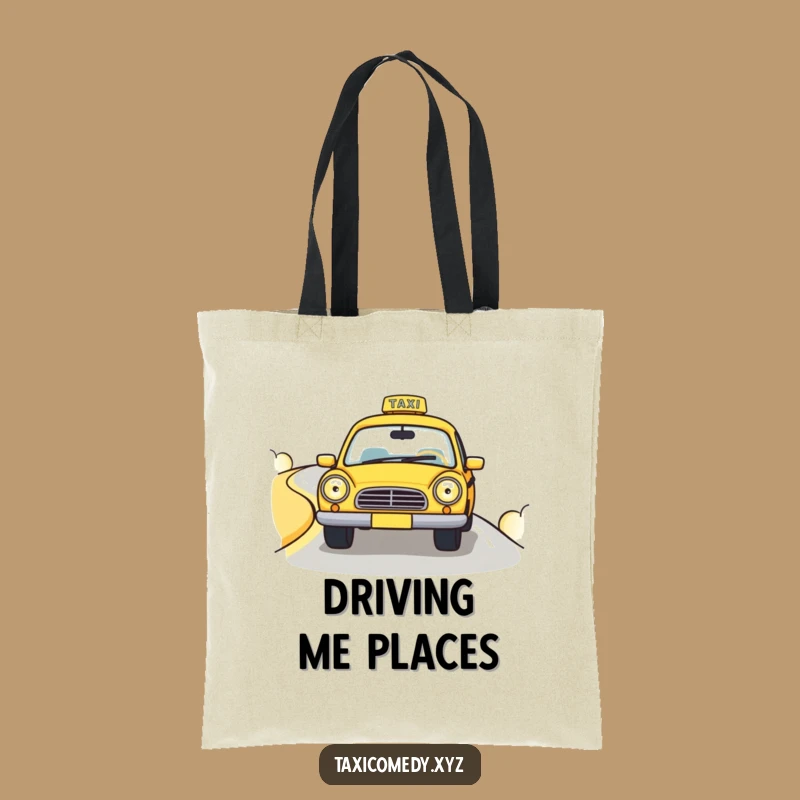 Funny Happy Taxi Tote Bag: Carry Your Journey with Cheerful Flair