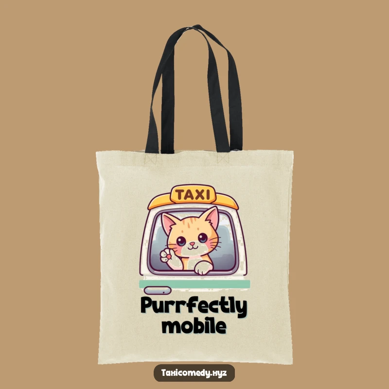 Funny Cat Taxi Tote Bag: Carry Your Essentials with Feline Flair and Humor