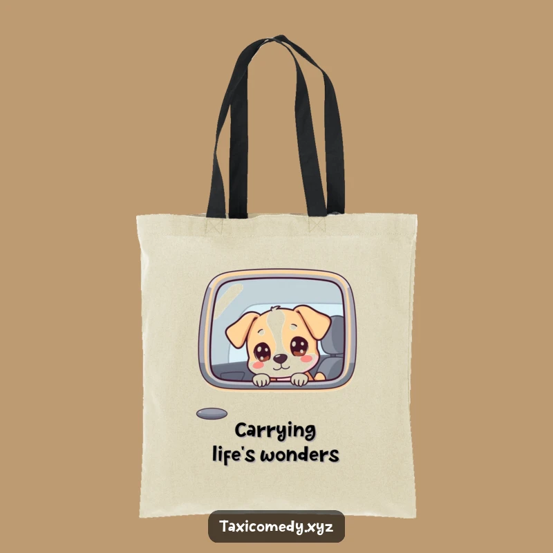 Funny Dog in Taxi Tote Bag - Humorous Carry-all for Dog Admirers