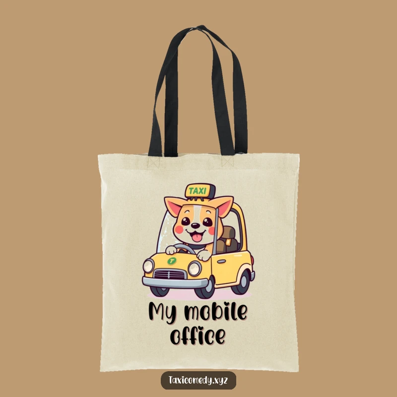 Funny Dog Taxi Driver Tote Bag: Happy Canine Driving, Your New Favorite Funny Gift