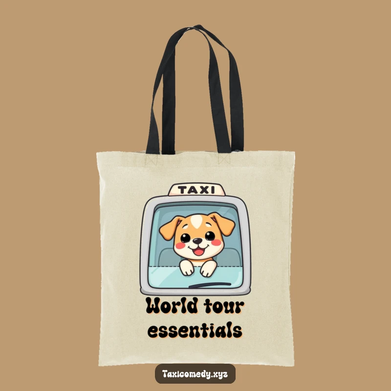 Funny Dog Taxi Tote Bag: Chic Smiling Pup Carryall, Perfect Shopping Gift!