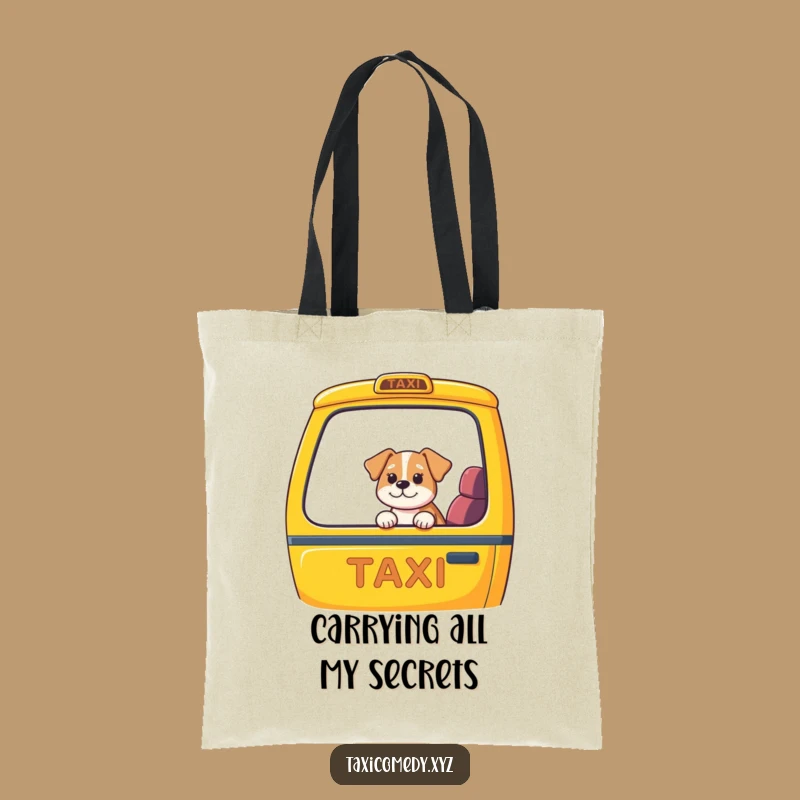 Funny Dog Taxi Tote Bag: Hilarious Canine Commute Accessory for Everyday Errands