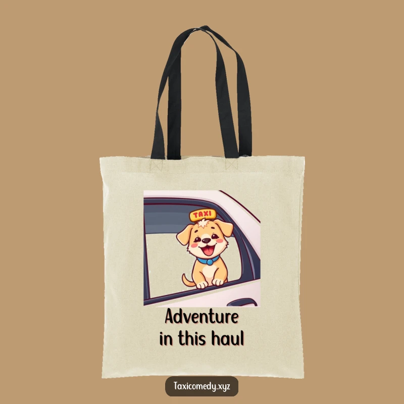 Funny Energetic Puppy Taxi Tote Bag: Chic and Hilarious Gift for Dog Moms