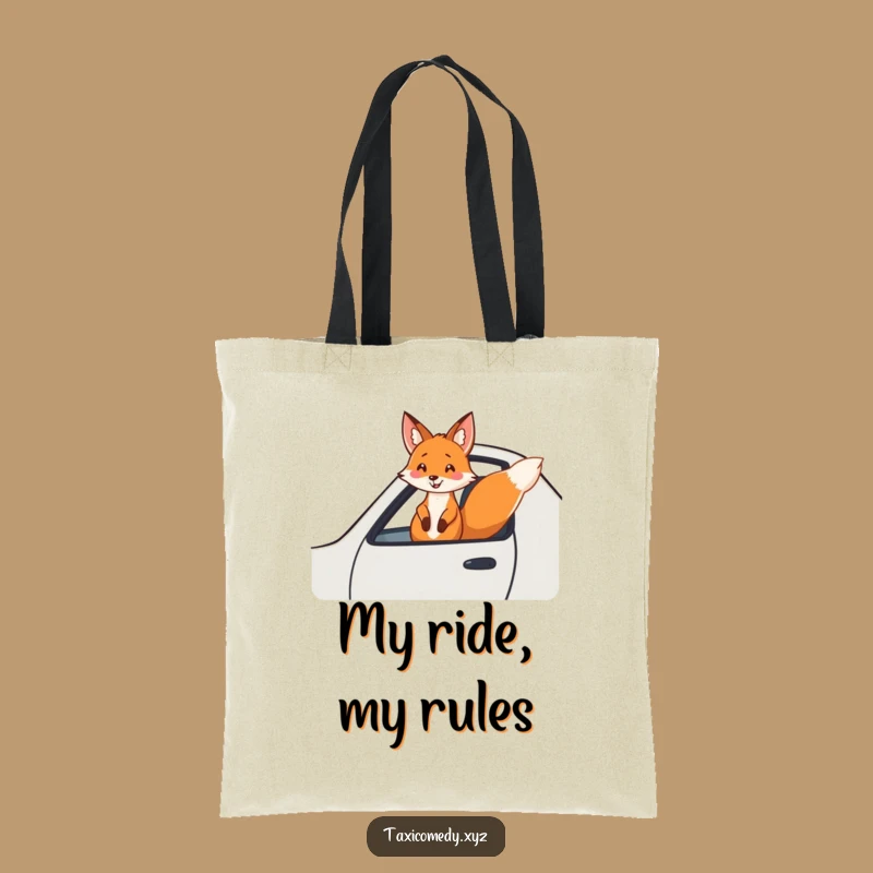 Funny Fox Tote Bag: Cheerful Rider, Hilarious Travel Accessory
