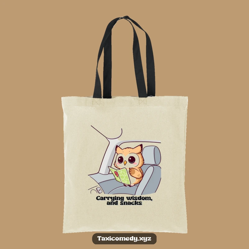 Funny Owl Navigator Tote Bag: Chic Map Owl Carryall, Perfect Shopping Gift!