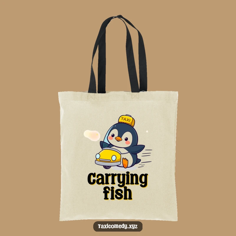 Funny Penguin Taxi Tote: Delighted Speed Fan Bag, Charming Gift