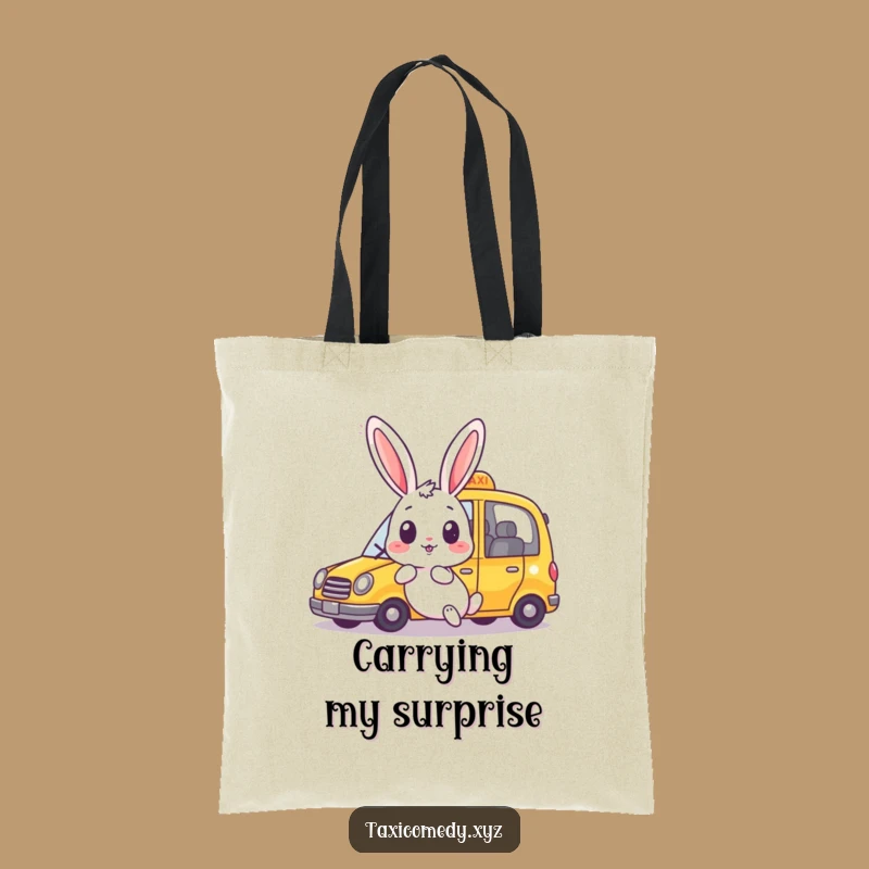 Funny Rabbit Tote Bag: Surprised Bunny, Hilarious Commuter Accessory