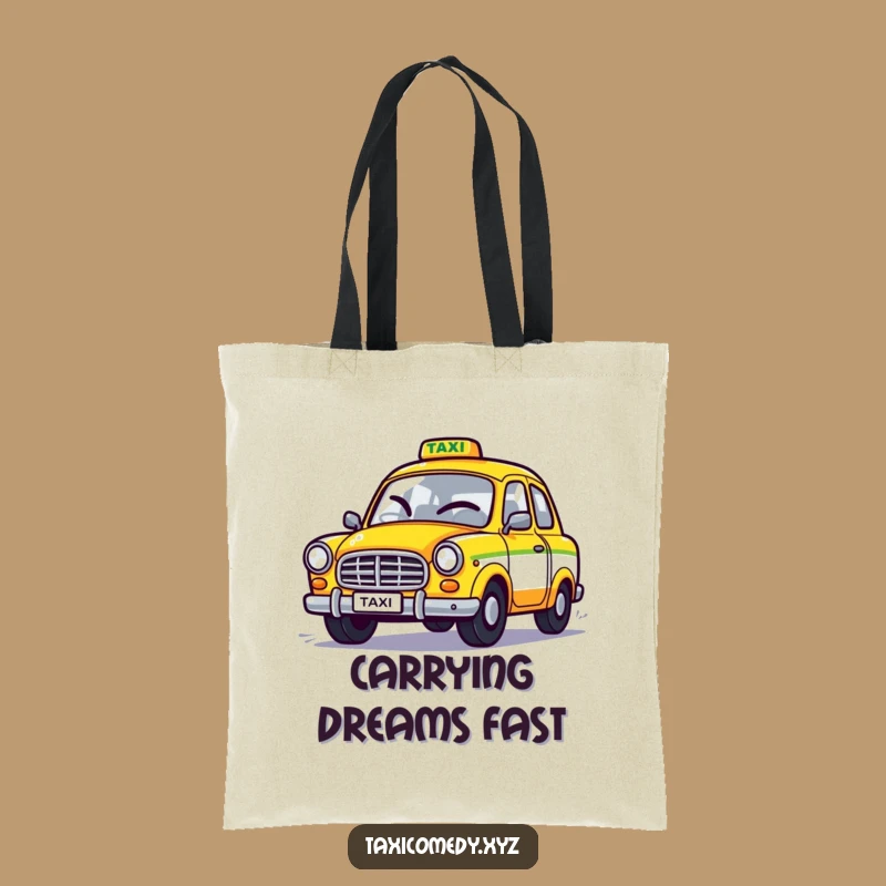 Funny Winking Taxi Tote Bag: Carry Laughs & Essentials Easily!