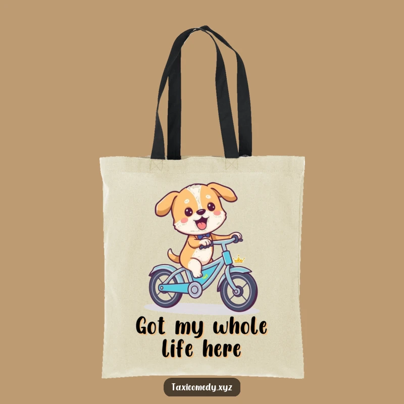 Funny Dog Taxi Driver Tote Bag - Stylish Canine Cyclist Carry-All for Everyday Fun