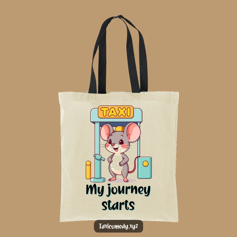 Funny Mouse Taxi Stand Tote Bag - Humorous Carry-all for Daily Errands