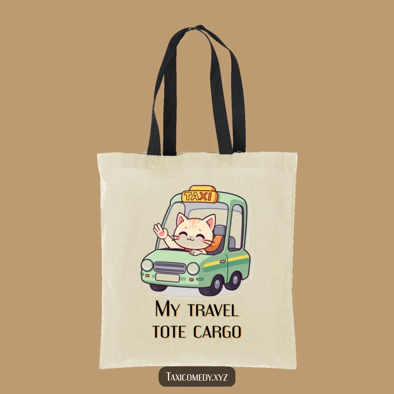 Funny Cat Taxi Goodbye Tote Bag: Carry Your Farewells with Style